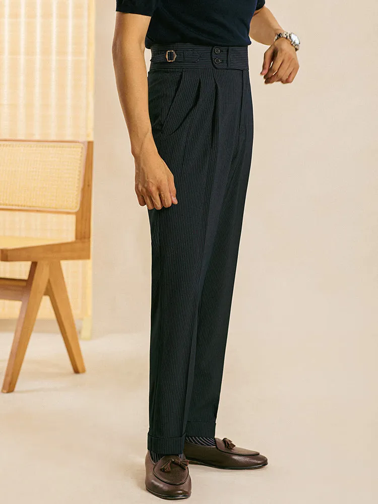 Paris Double Pleated Straight Fit Trousers