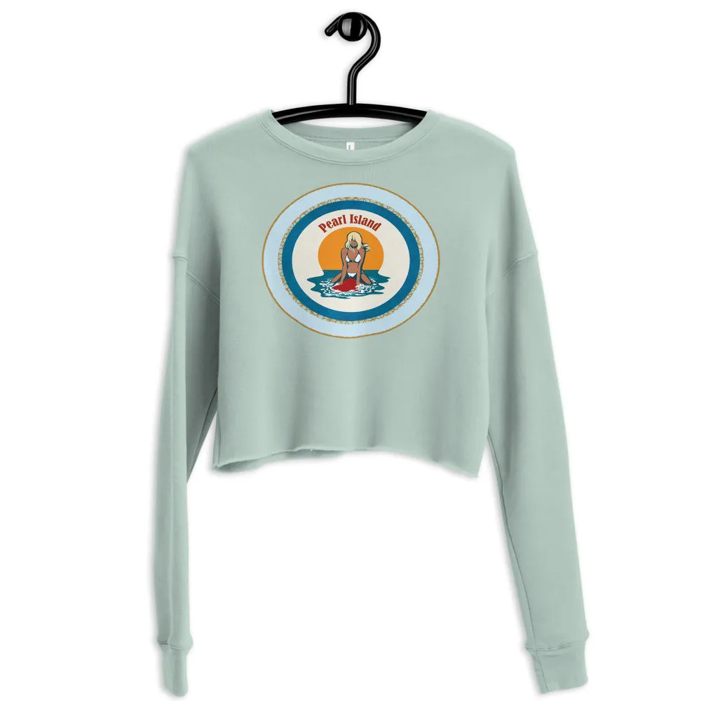 Pearl Island Surfing Crop Sweatshirt