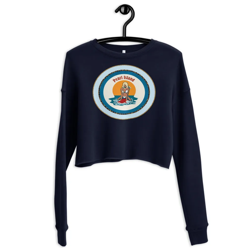 Pearl Island Surfing Crop Sweatshirt
