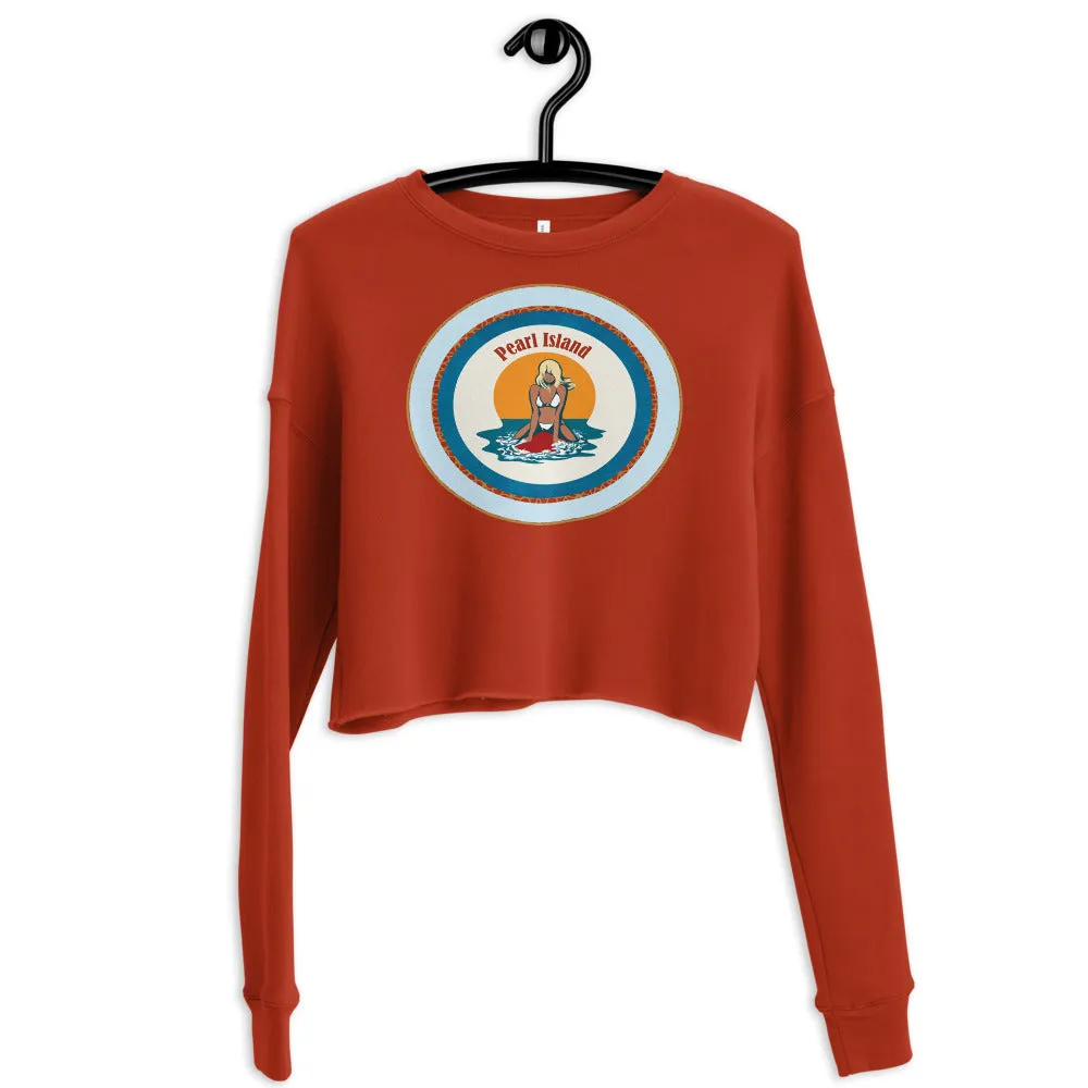 Pearl Island Surfing Crop Sweatshirt