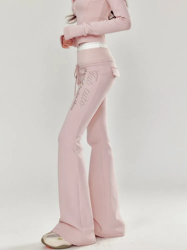 Pink Rhinestone Velour Set
