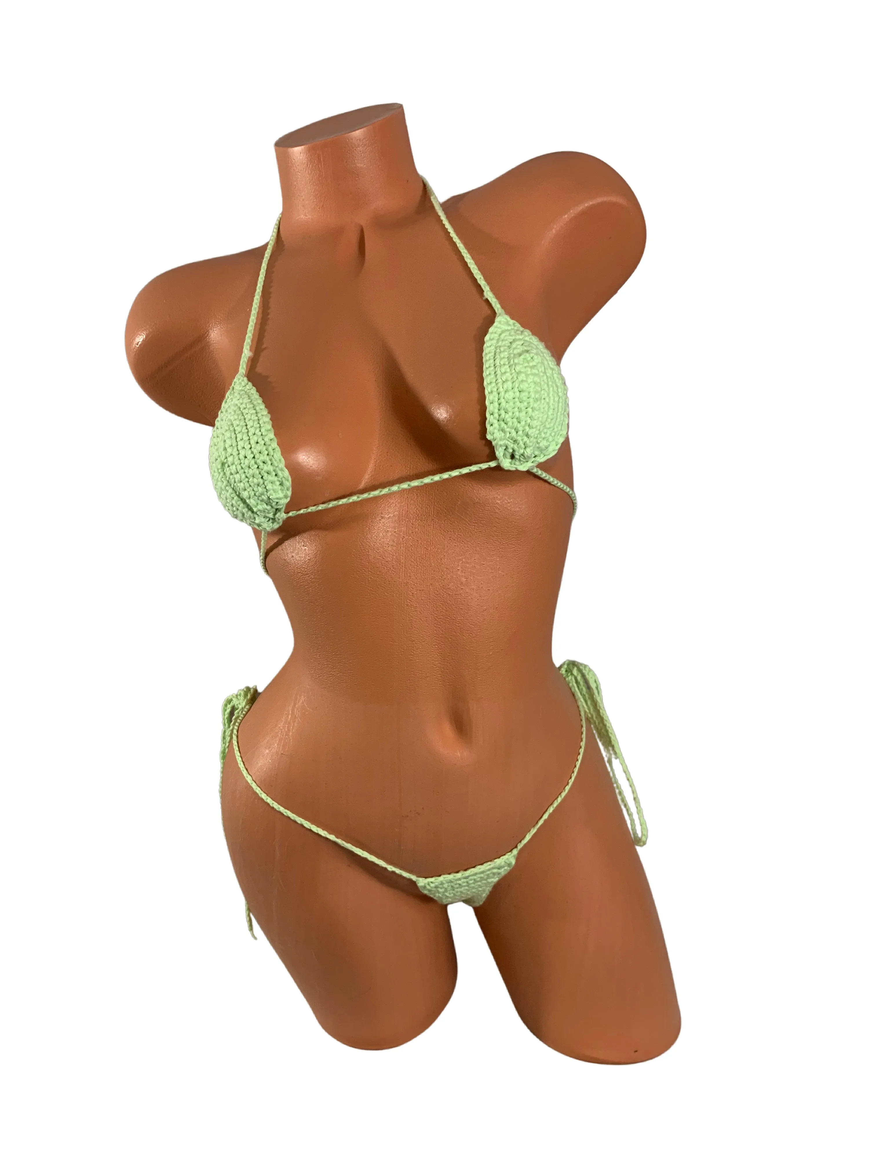 Pistachio  crochet Micro bikini