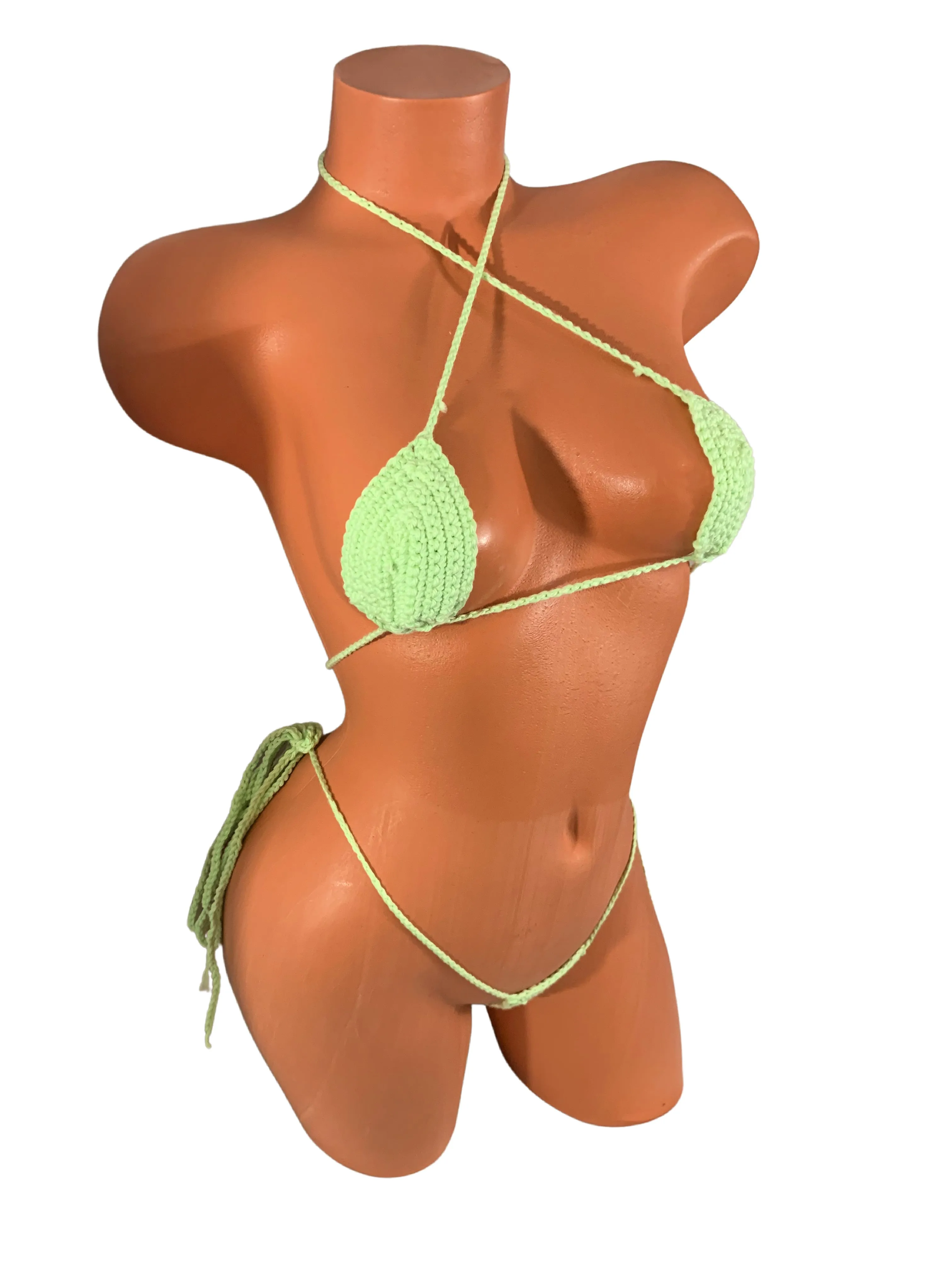 Pistachio  crochet Micro bikini