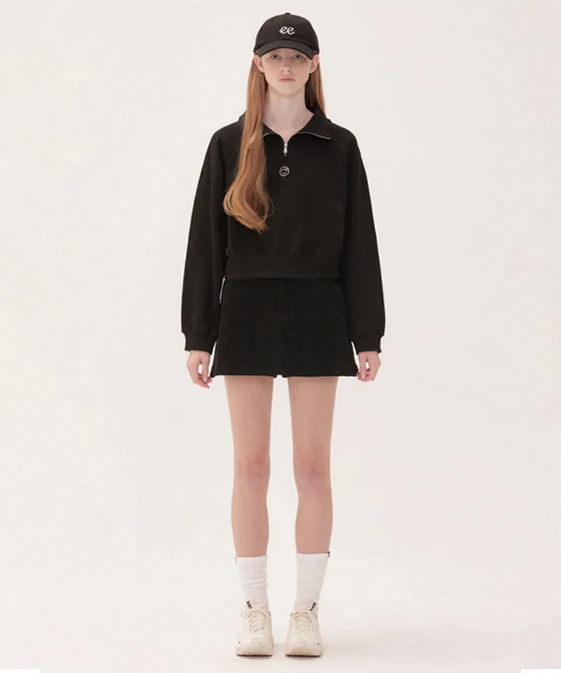 PIV'VEE Half Zip Sweatshirt- Ebony Black