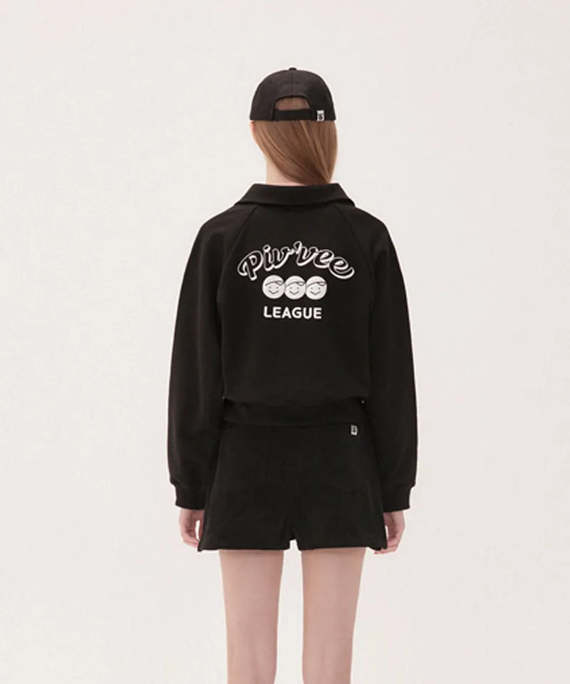 PIV'VEE Half Zip Sweatshirt- Ebony Black