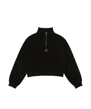 PIV'VEE Half Zip Sweatshirt- Ebony Black