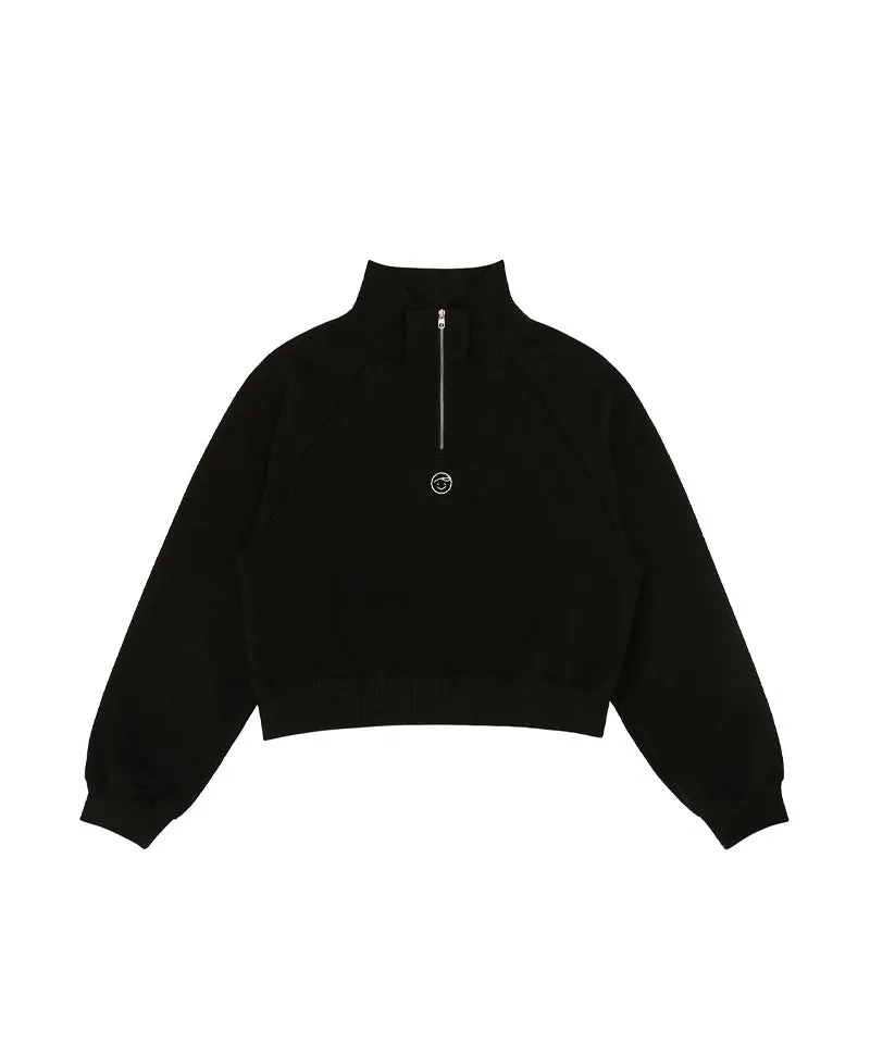 PIV'VEE Half Zip Sweatshirt- Ebony Black