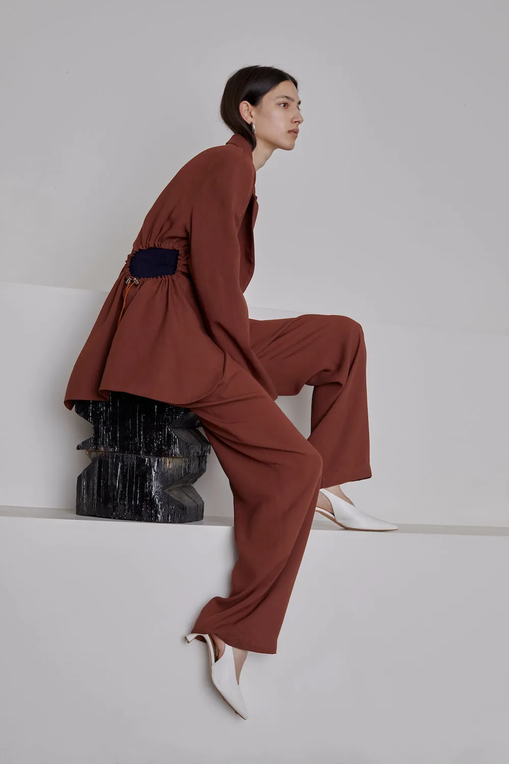 Pleated Trouser - Clay