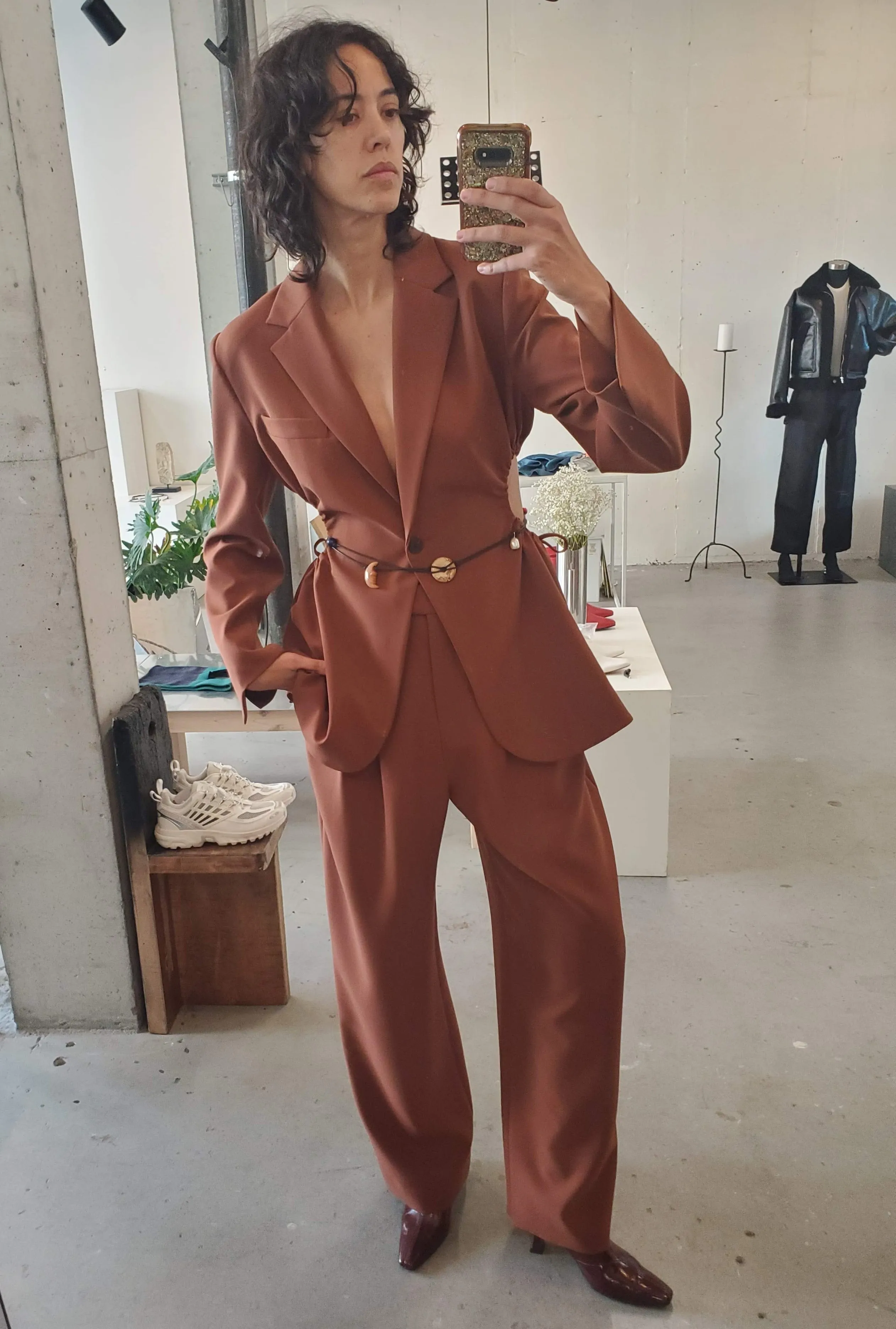 Pleated Trouser - Clay