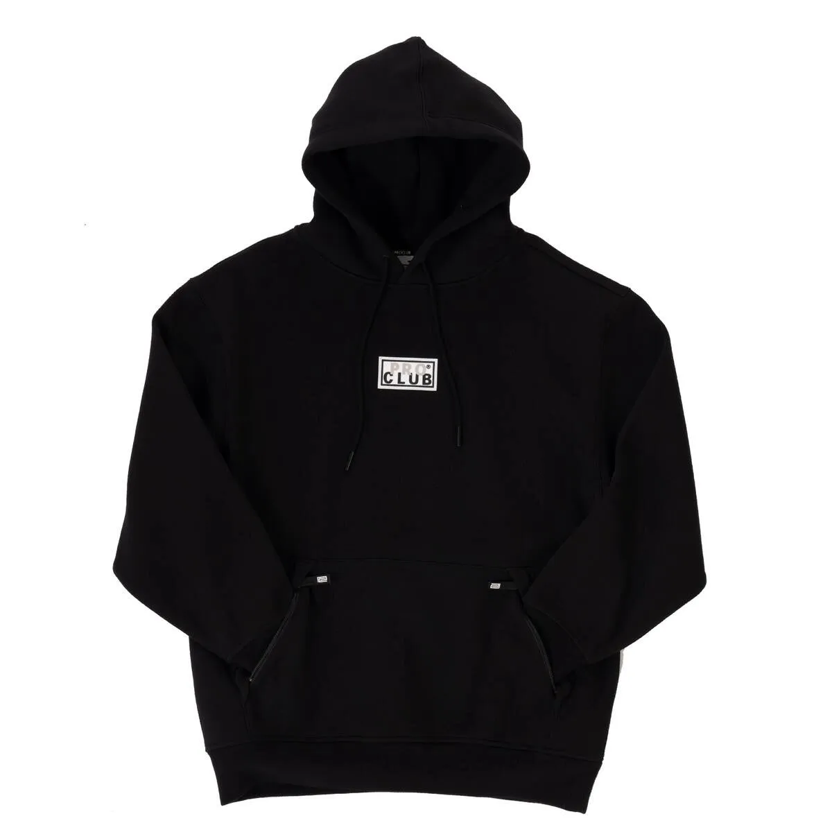 Pro Club Men's Heavyweight Silicone Patch Pullover Hoodie - Black