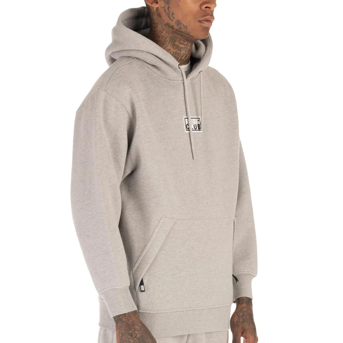 Pro Club Men's Heavyweight Silicone Patch Pullover Hoodie - Gray