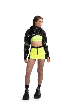 PVC cropped hoodie