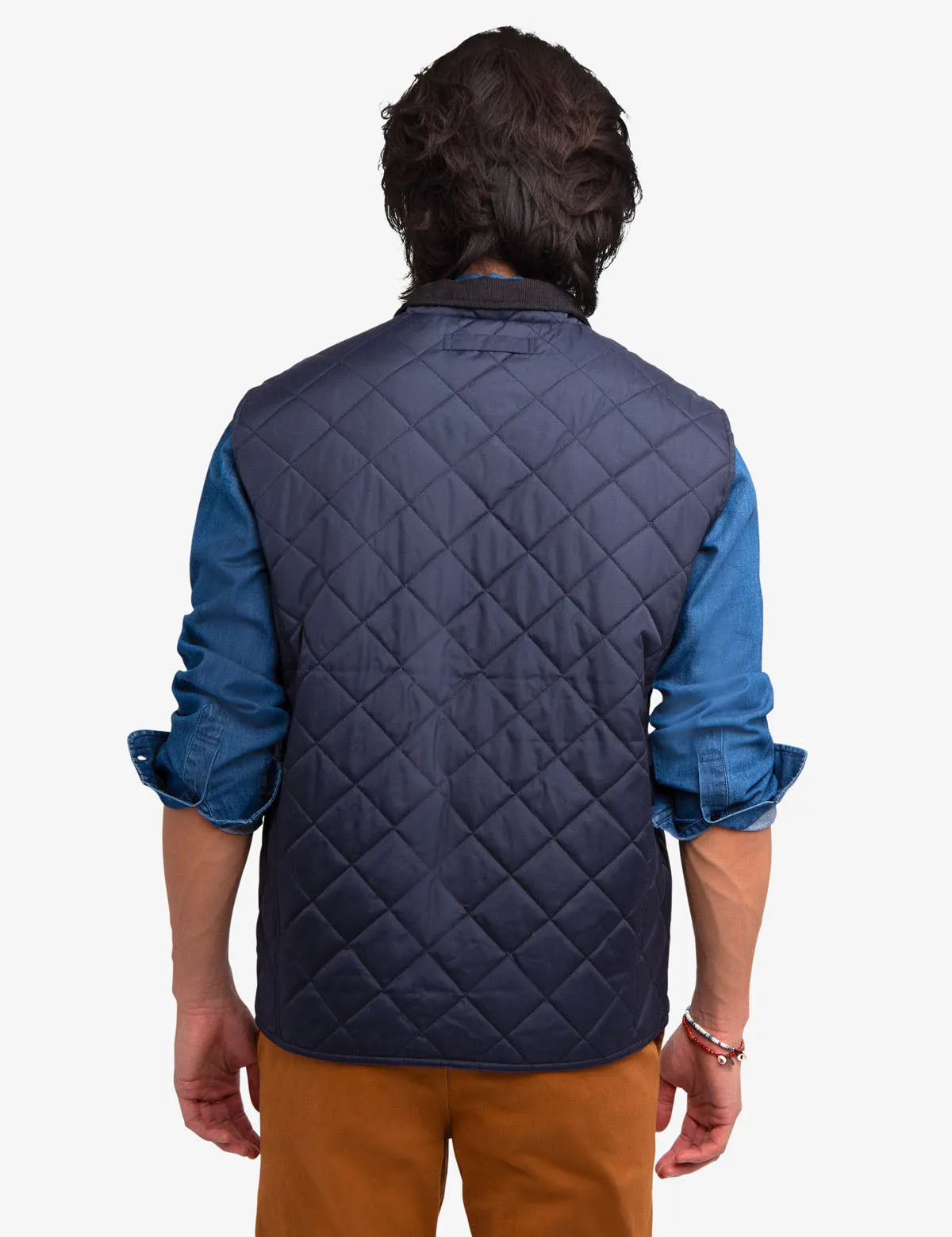 QUILTED VEST WITH CORDUROY COLLAR