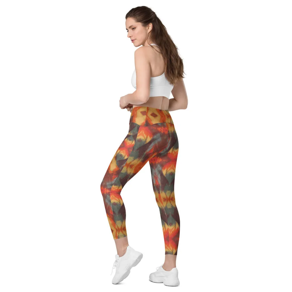 Rainbow Mountain Yoga Leggings with Pockets