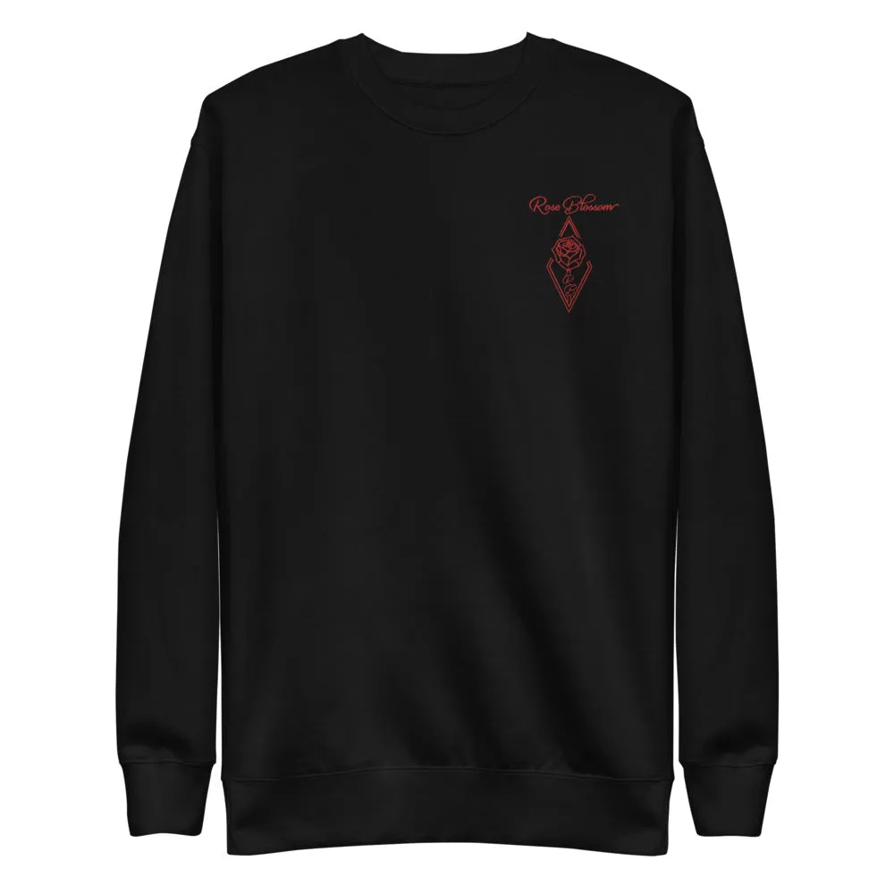 Red Embroidered Rose Blossom Logo | Unisex Pullover
