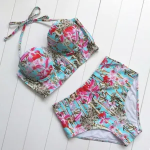 Rose High Waist Floral Bikini