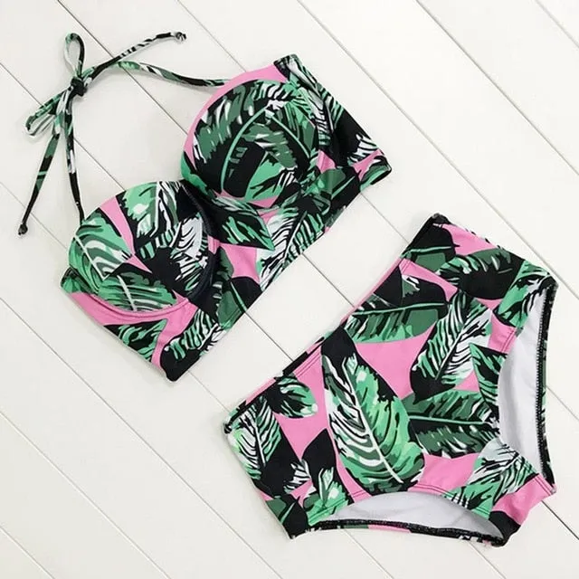 Rose High Waist Floral Bikini