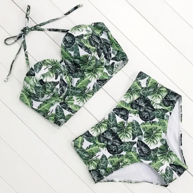 Rose High Waist Floral Bikini