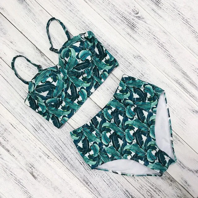 Rose High Waist Floral Bikini