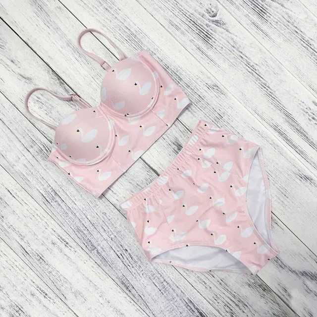 Rose High Waist Floral Bikini