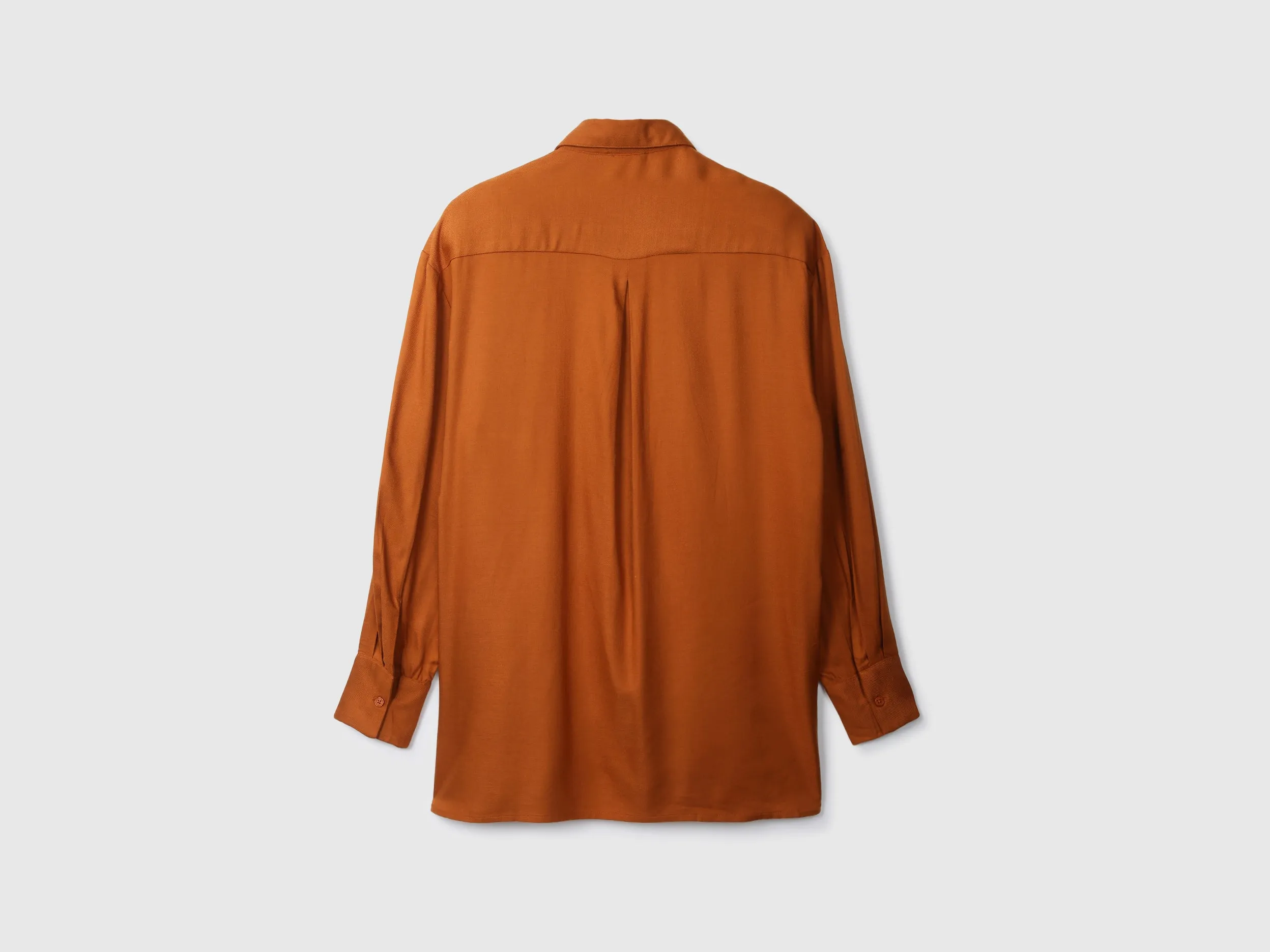 Rust Pintuck Pleated Shirt