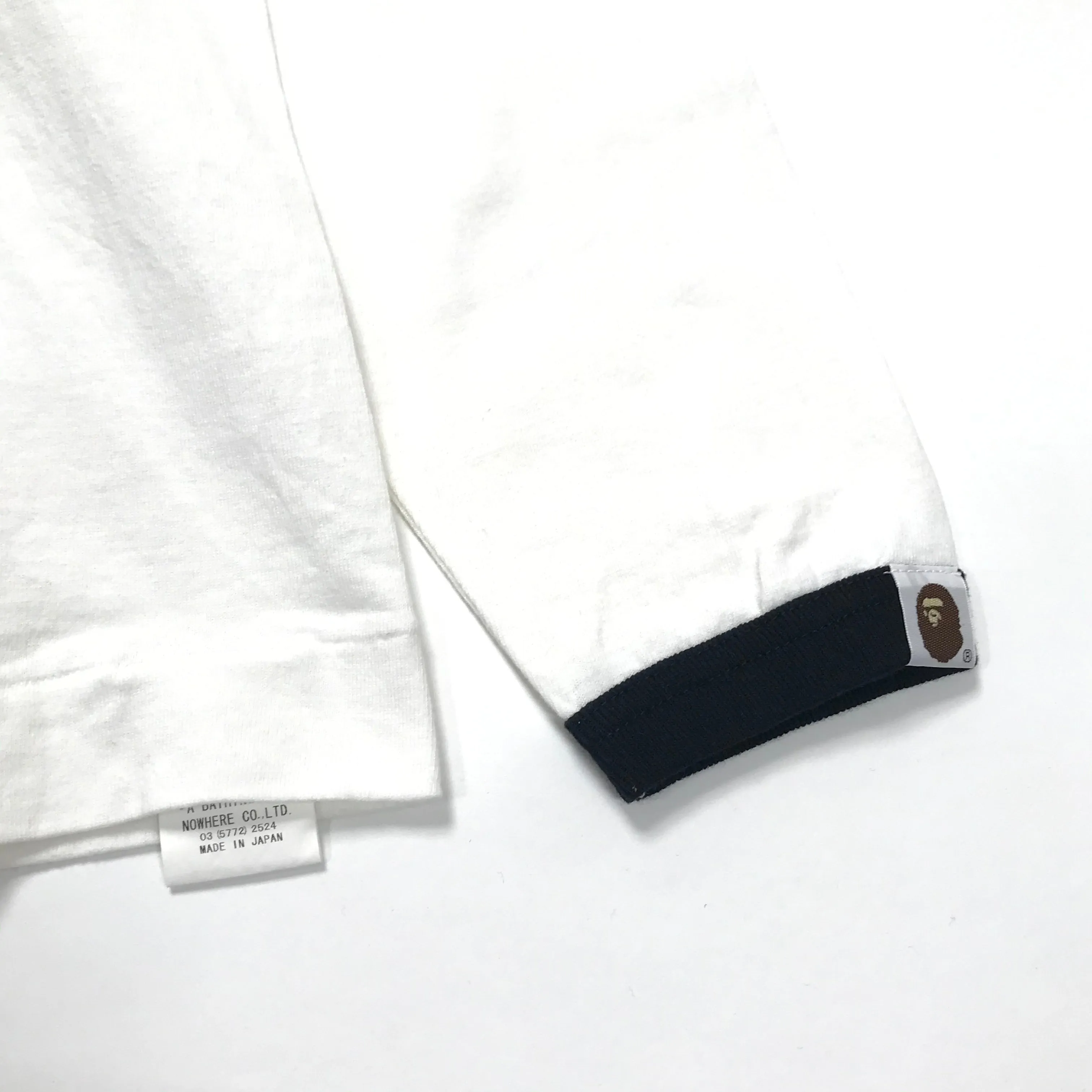 [S] A Bathing Ape Bape x Kaws Logo Ringer L/S Tee White