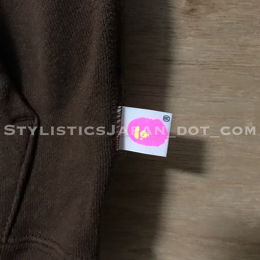 [S] Women's! A Bathing Ape Apee (Bape) Swarovski Crystal Nested Logo Sleeveless Hoodie Brown Short