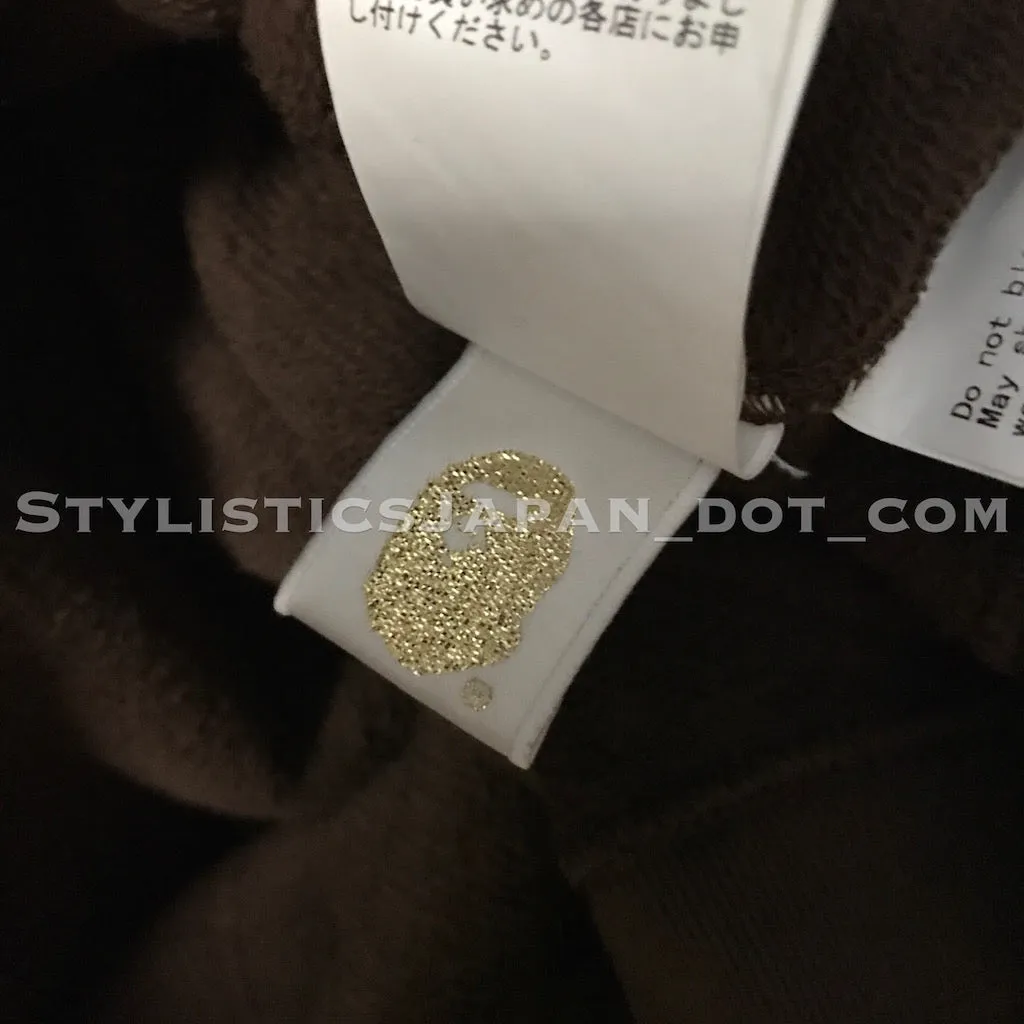 [S] Women's! A Bathing Ape Apee (Bape) Swarovski Crystal Nested Logo Sleeveless Hoodie Brown Short