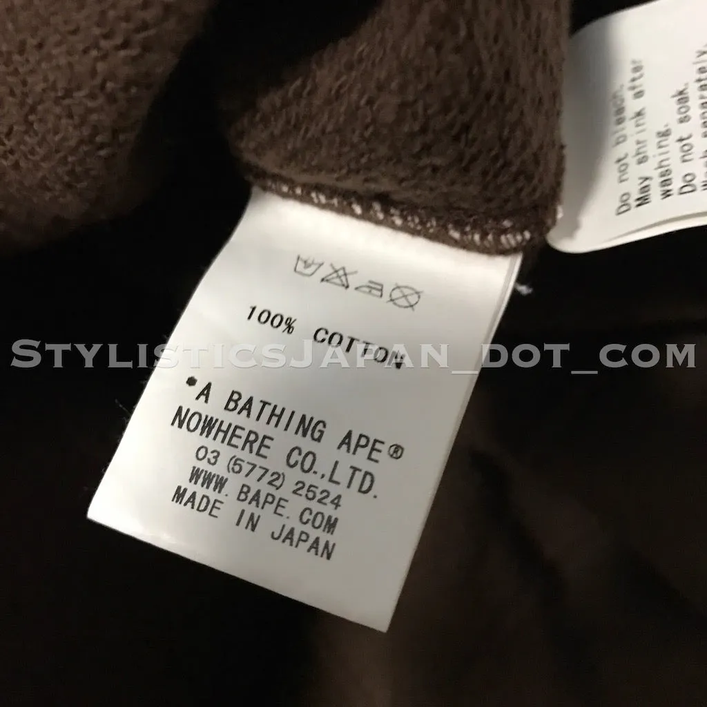 [S] Women's! A Bathing Ape Apee (Bape) Swarovski Crystal Nested Logo Sleeveless Hoodie Brown Short