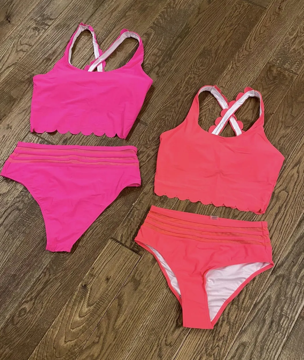 Scalloped Top Bikini ( 2-colors ) SET