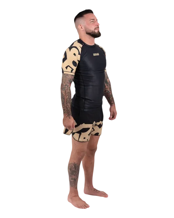 SCRAMBLE BAKA RASHGUARD Black/Gold