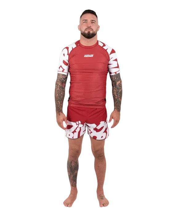 SCRAMBLE BAKA RASHGUARD Red/White