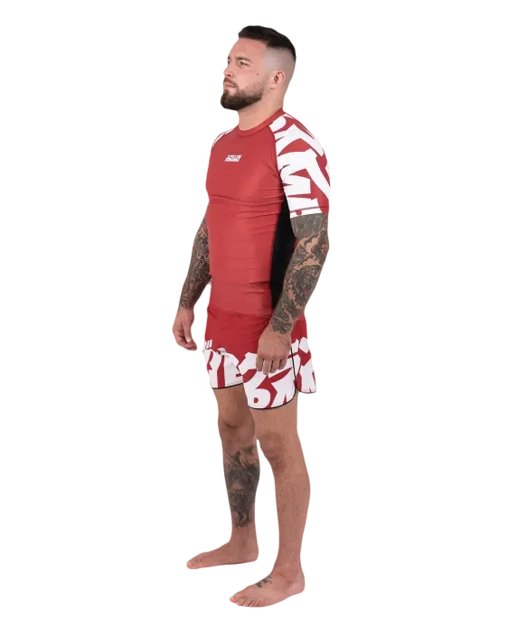 SCRAMBLE BAKA RASHGUARD Red/White
