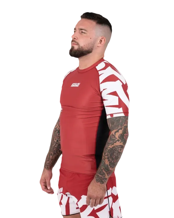 SCRAMBLE BAKA RASHGUARD Red/White