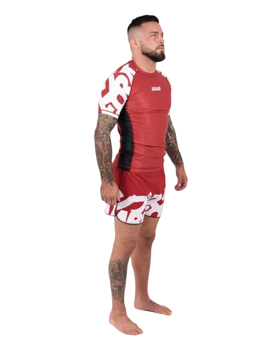 SCRAMBLE BAKA RASHGUARD Red/White