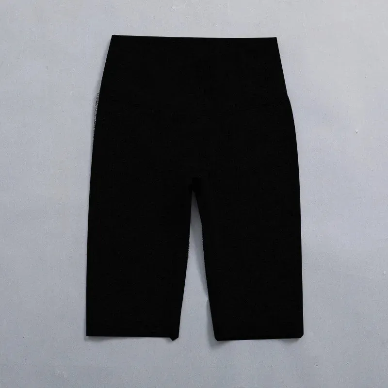 Seamless High Waist Push Up Fitness Yoga Pants for Women - Ribbed Workout Leggings