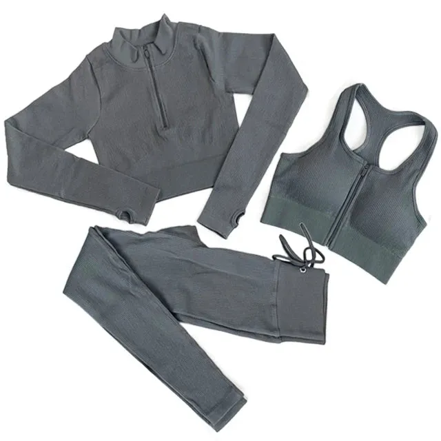Seamless Yoga Set for Women - Workout Sportswear Gym Clothing (2/3/5PC)