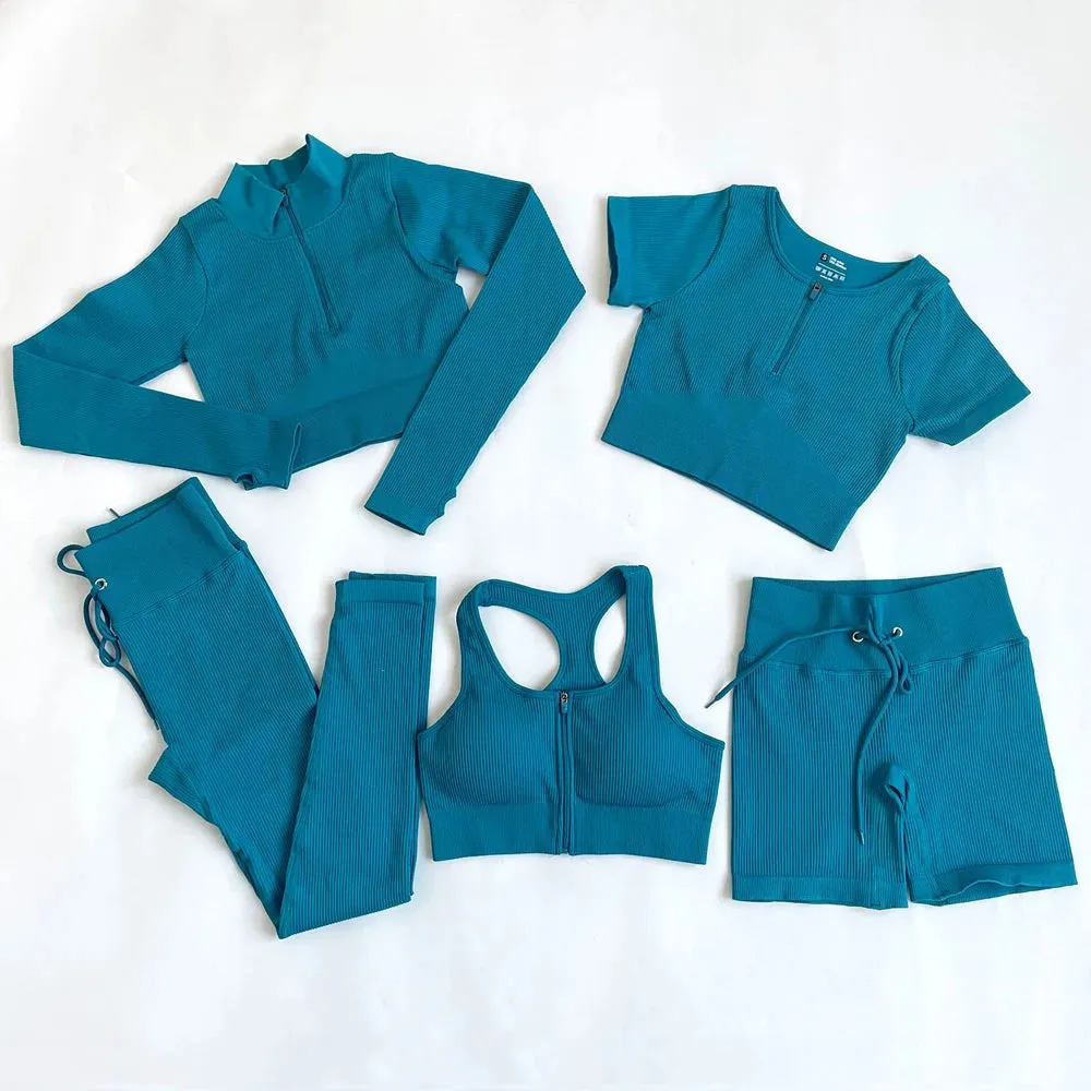 Seamless Yoga Set for Women - Workout Sportswear Gym Clothing (2/3/5PC)