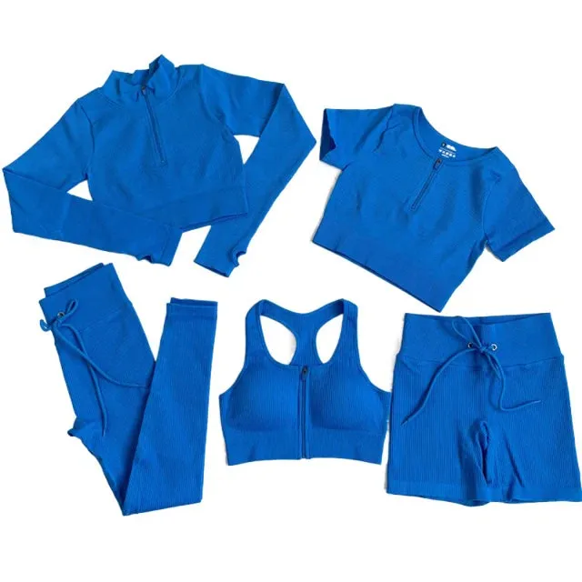 Seamless Yoga Set for Women - Workout Sportswear Gym Clothing (2/3/5PC)