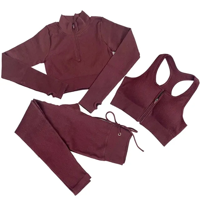 Seamless Yoga Set for Women - Workout Sportswear Gym Clothing (2/3/5PC)