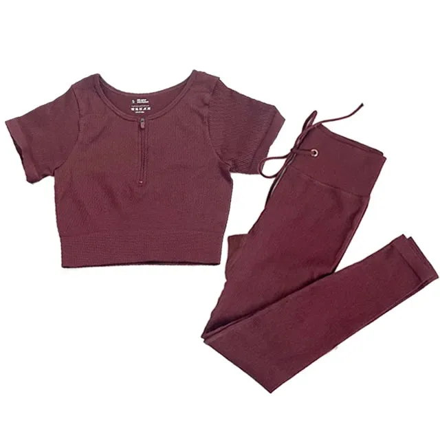 Seamless Yoga Set for Women - Workout Sportswear Gym Clothing (2/3/5PC)