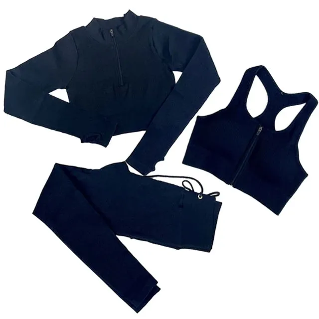 Seamless Yoga Set for Women - Workout Sportswear Gym Clothing (2/3/5PC)