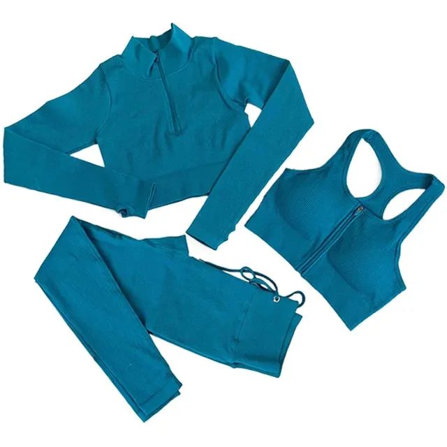 Seamless Yoga Set for Women - Workout Sportswear Gym Clothing (2/3/5PC)