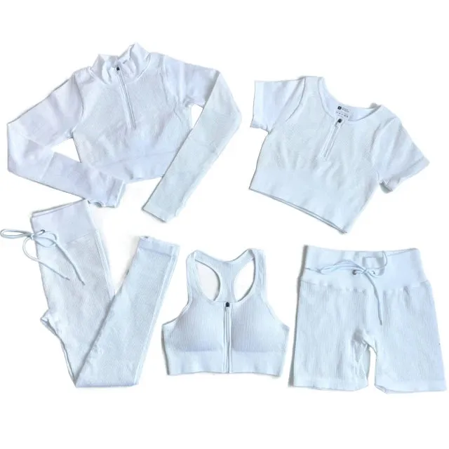 Seamless Yoga Set for Women - Workout Sportswear Gym Clothing (2/3/5PC)