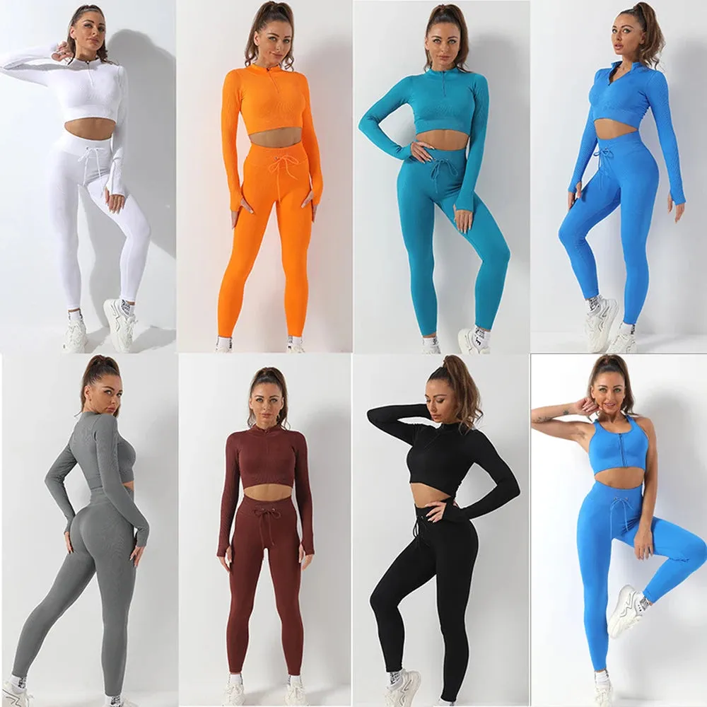Seamless Yoga Set for Women - Workout Sportswear Gym Clothing (2/3/5PC)
