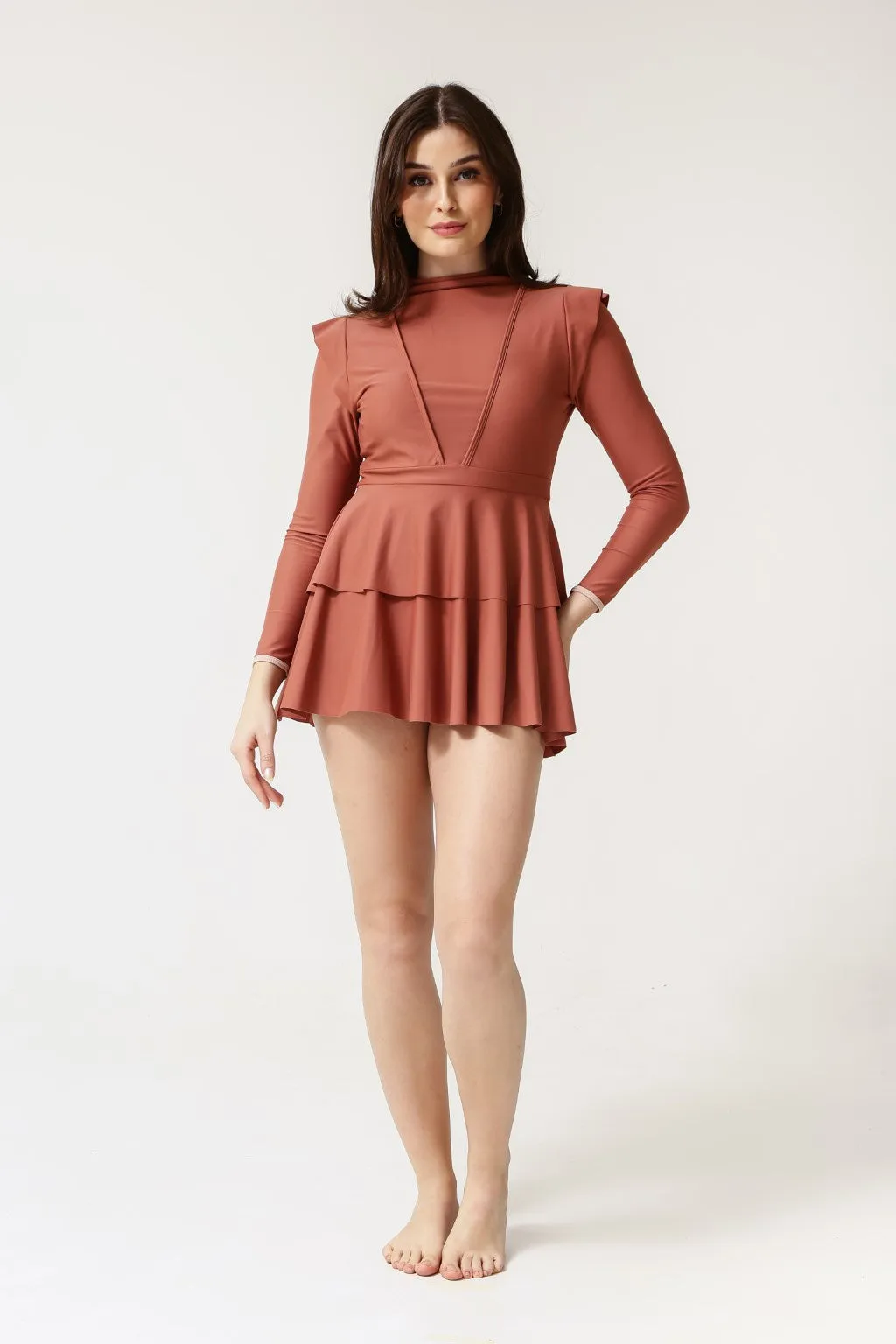Serena Swim Dress - Clay