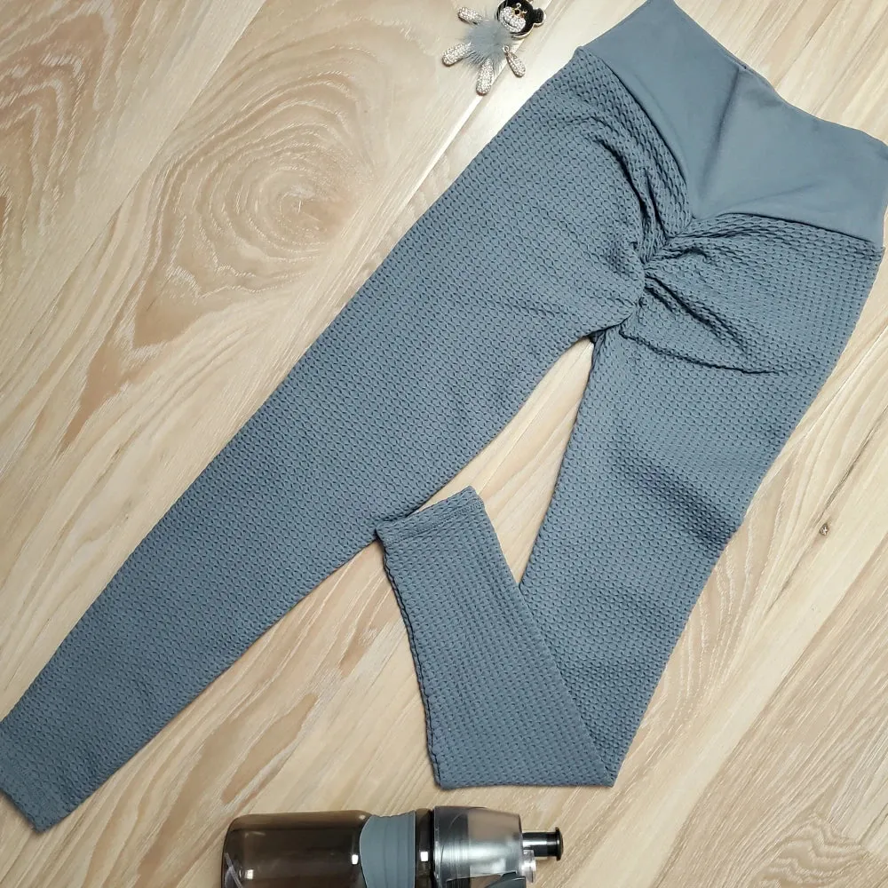 Sexy Seamless Textured Scrunch Bum Leggings - High Waist Yoga Pants for Fitness Outfit