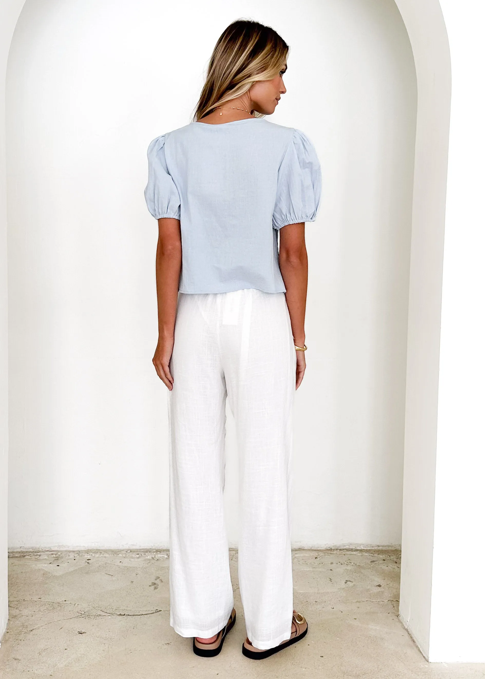 Shalia Pleated Top - Baby Blue