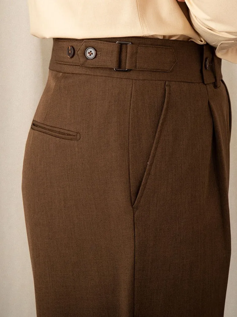 Sicily Pleated Straight Fit Trousers