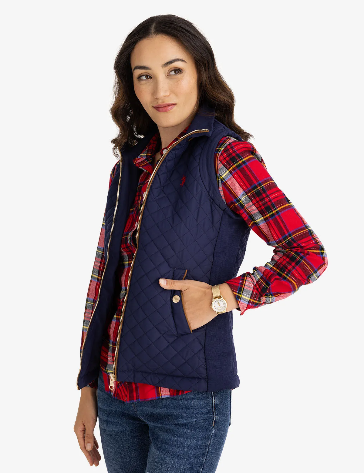 SIDE KNIT QUILTED VEST
